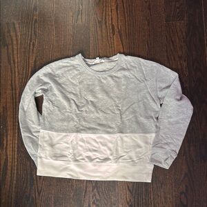 Victoria's Secret Gray and White Crew Neck Sweater